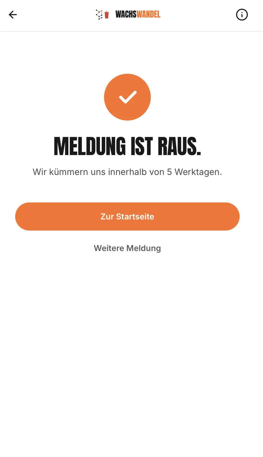 Bestätigung: Meldung ist raus
